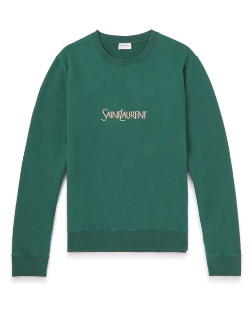 Saint Laurent Logo-Print Cotton-Jersey Sweatshirt