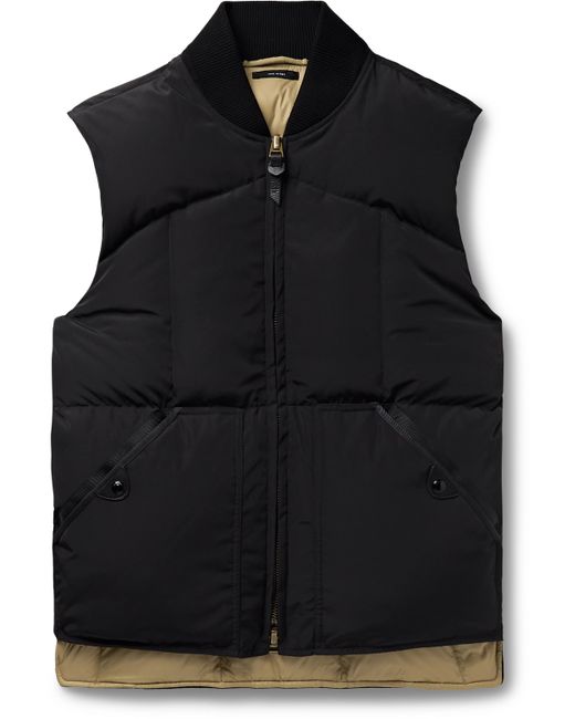 Tom Ford Leather-Trimmed Quilted Shell Down Gilet