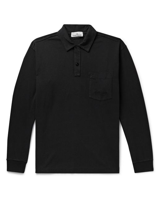 Stone Island Garment-Dyed Cotton-Jersey Polo Shirt