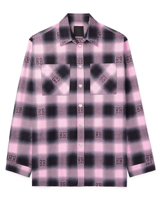 Givenchy Oversized 4G Checked Cotton Shirt
