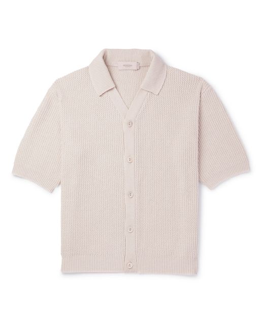 Agnona Ribbed Cotton Linen and Cashmere-Blend Shirt