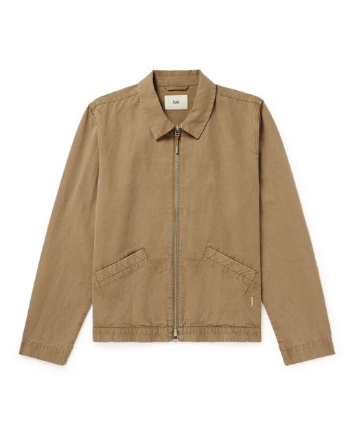 Folk Signal Cotton and Linen-Blend Canvas Blouson Jacket