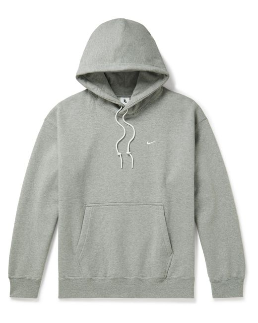 Nike Logo-Embroidered Cotton-Blend Jersey Hoodie