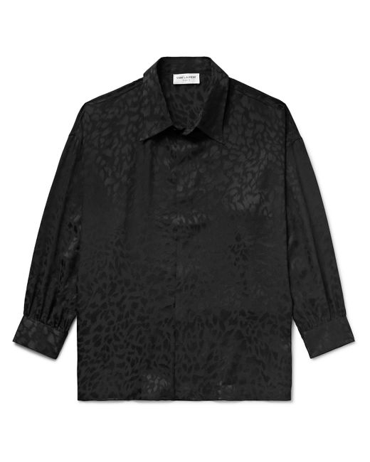 Saint Laurent Silk-Satin Jacquard Shirt