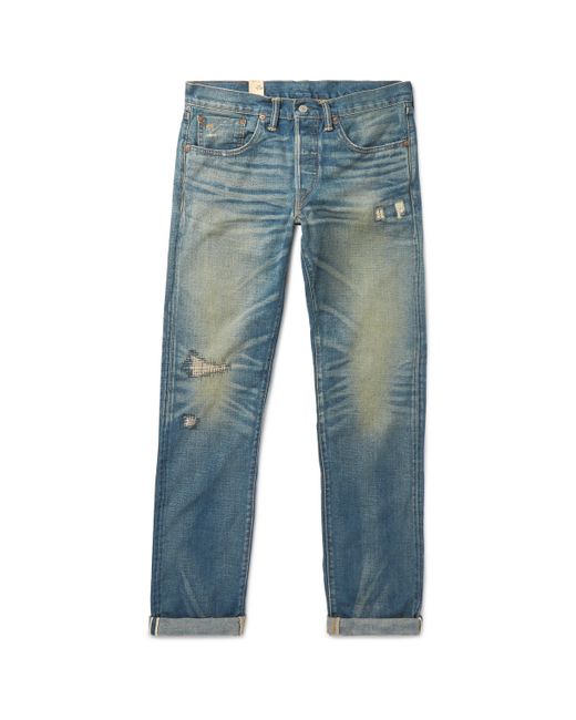 Rrl Ridgway Slim-Fit Distressed Selvedge Denim Jeans