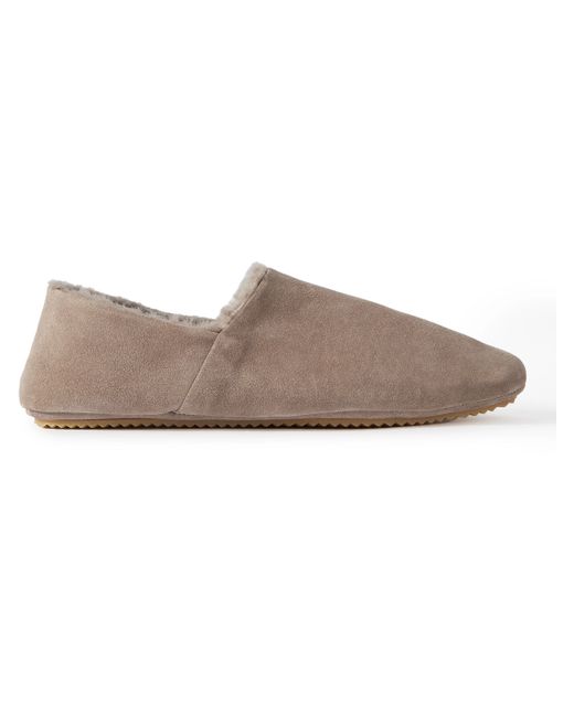 Mr P. Mr P. Babouche Shearling-Lined Suede Slippers