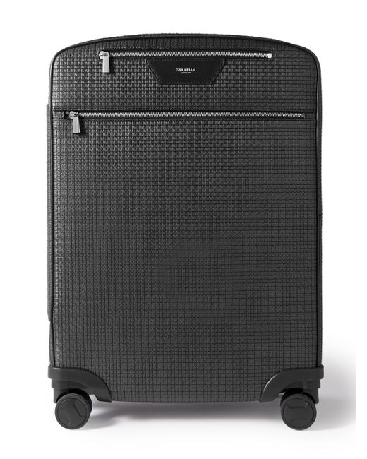 Serapian Stepan Leather-Trimmed Coated-Canvas Carry-On Suitcase