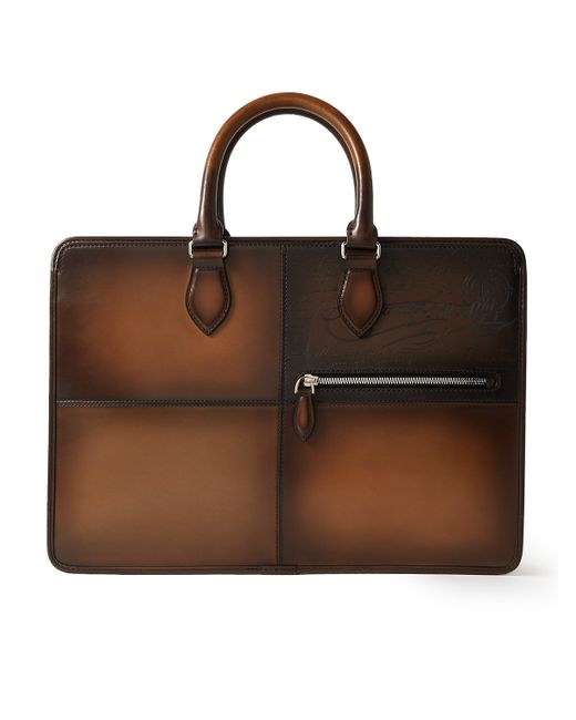 Berluti Jour Scritto Panelled Venezia Leather Briefcase