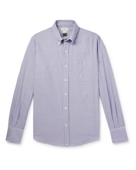 Incotex Glanshirt Button-Down Collar Striped Cotton Oxford Shirt