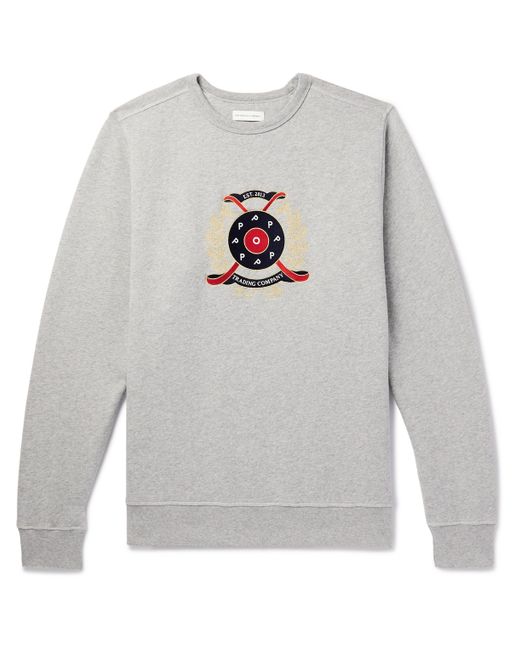 Pop Trading Company Logo-Embroidered Cotton-Blend Jersey Sweatshirt