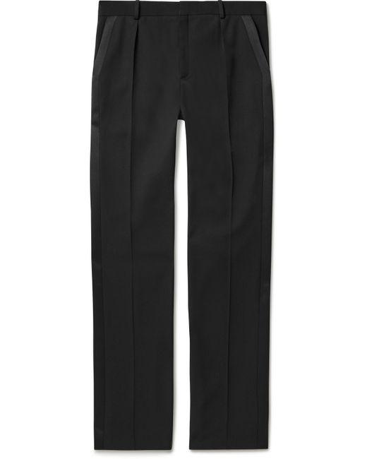 Saint Laurent Tapered Pleated Wool Trousers
