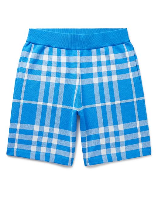 Burberry Straight-Leg Checked Wool and Silk-Blend Shorts