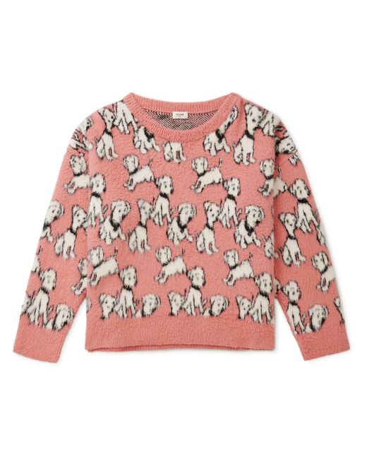 Celine Brushed Cotton-Blend Jacquard Sweater