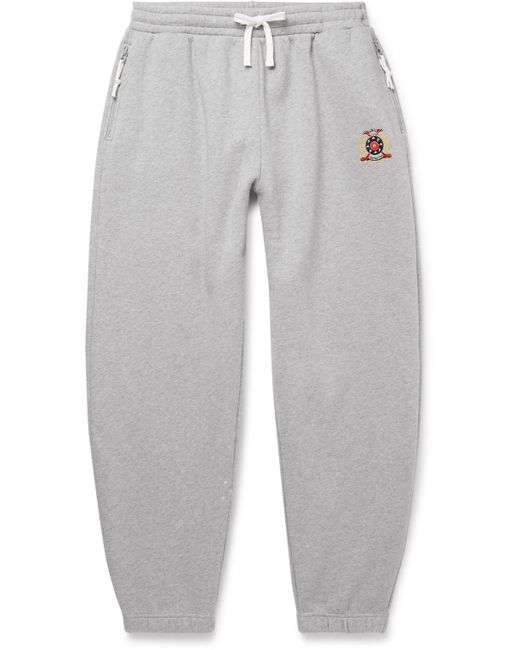 Pop Trading Company Tapered Logo-Embroidered Cotton-Blend Jersey Sweatpants
