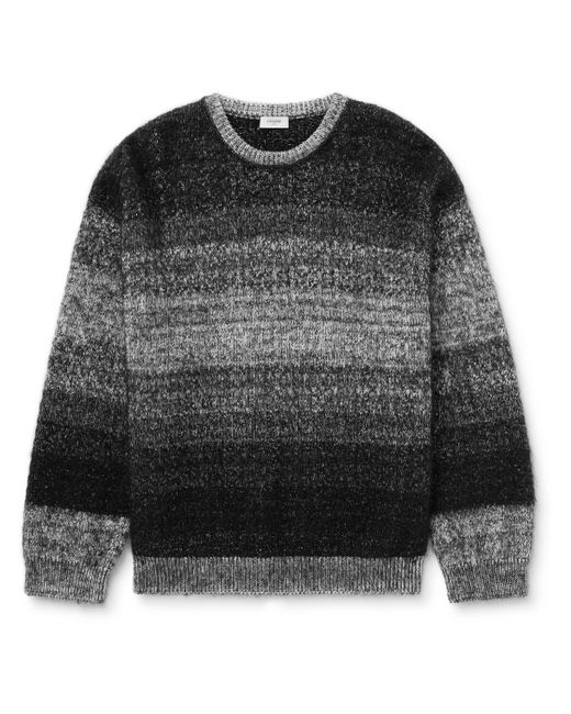 Celine Oversized Striped Intarsia Cotton and Mohair-Blend Sweater