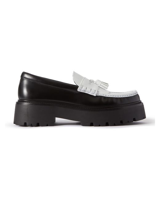 Celine Triomphe Two-Tone Leather Tasselled Loafers