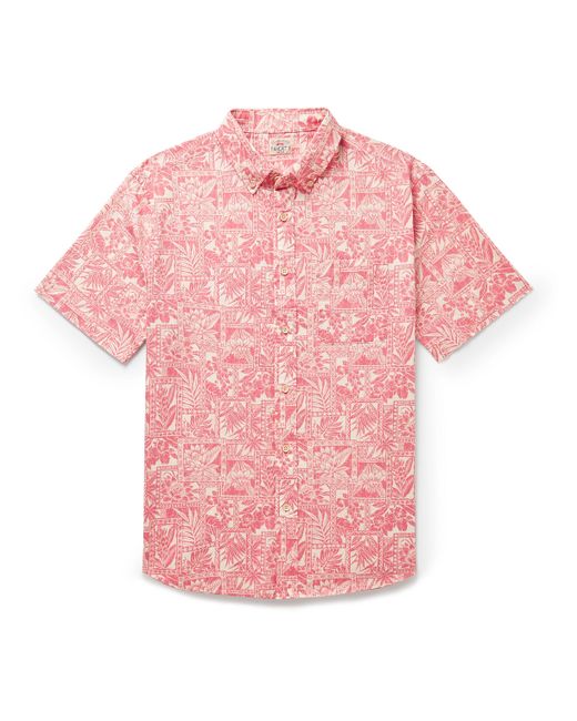 Faherty Playa Button-Down Collar Floral-Print Organic Cotton-Blend Shirt