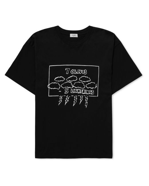 Celine Printed Cotton-Jersey T-Shirt