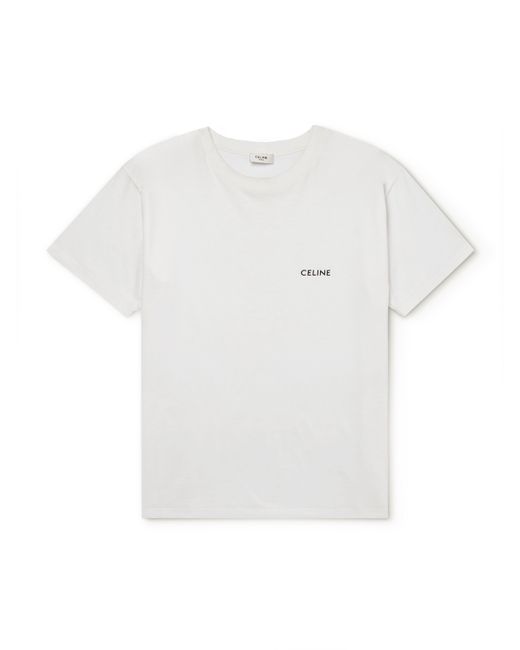 Celine Logo-Embroidered Cotton-Jersey T-Shirt