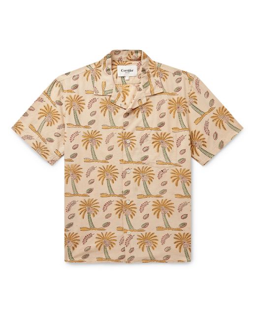 Corridor Camp-Collar Printed Cotton-Gauze Shirt