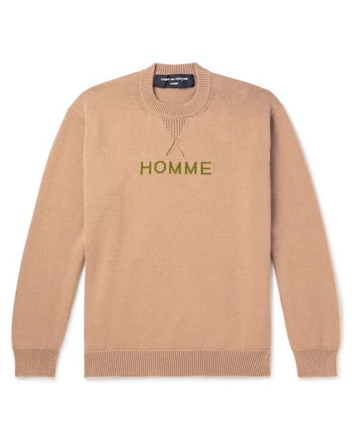 Comme Des Garçons Homme Plus Logo-Intarsia Knitted Sweater