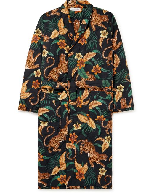 Desmond & Dempsey Quilted Printed Cotton Robe