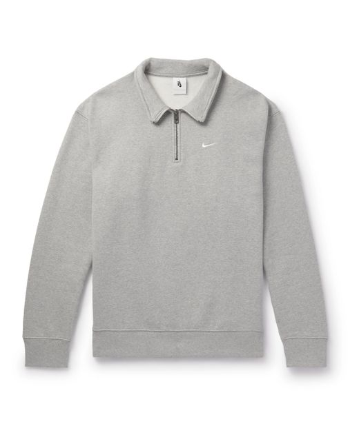 Nike Logo-Embroidered Cotton-Blend Jersey Half-Zip Sweatshirt
