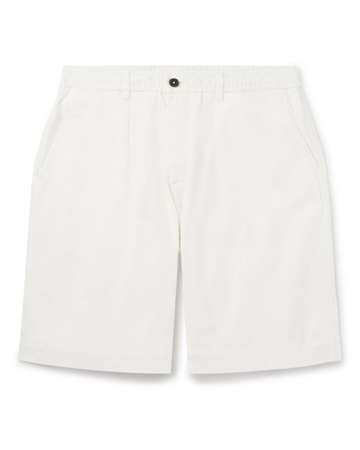 Universal Works Straight-Leg Pleated Cotton-Twill Shorts