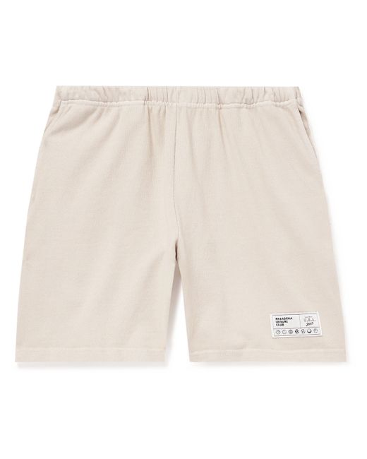 Pasadena Leisure Club Straight-Leg Appliquéd Cotton-Jersey Drawstring Shorts