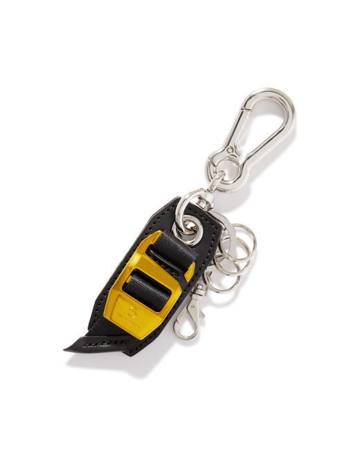 Master Piece Silver and Gold-Tone Leather Key Ring