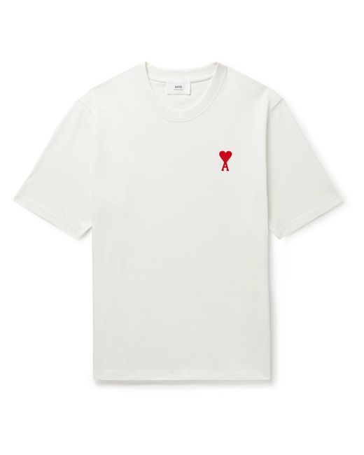 AMI Alexandre Mattiussi Logo-Embroidered Cotton-Jersey T-Shirt