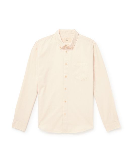 Folk Button-Down Collar Slub Cotton Shirt