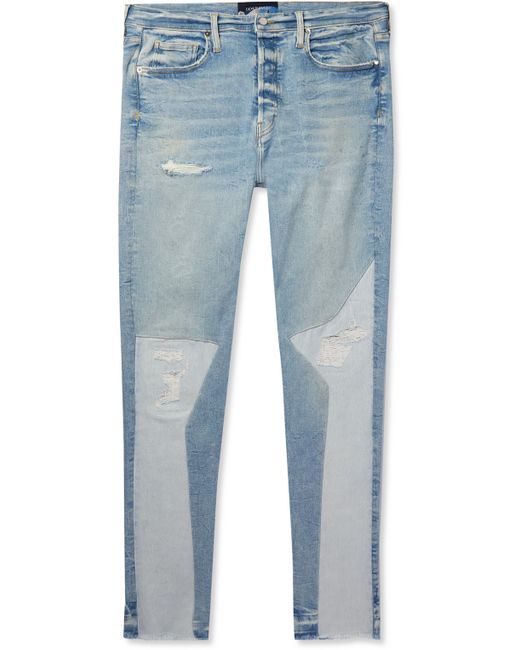 Lost Daze Straight-Leg Distressed Panelled Jeans