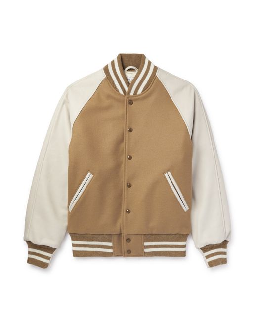 Golden Bear The Ralston Wool-Blend and Leather Bomber Jacket