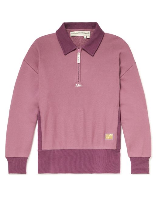 Abc. 123. Abc. 123. Logo-Appliquéd Cotton-Jersey Half-Zip Sweatshirt