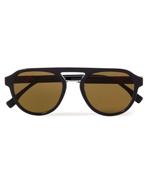 Fendi Diagonal Aviator-Style Acetate and Silver-Tone Sunglasses