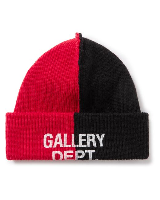 Gallery Dept. Gallery Dept. Topanga Logo-Print Two-Tone Ribbed-Cotton Beanie
