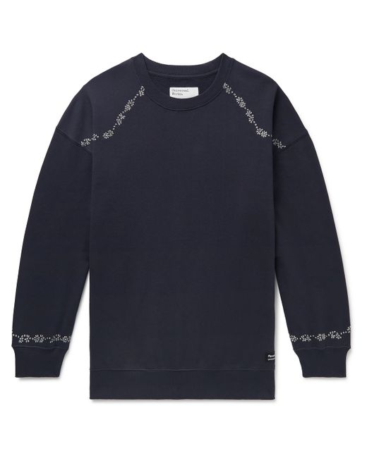Universal Works Flower Mountain Embroidered Cotton-Jersey Sweatshirt