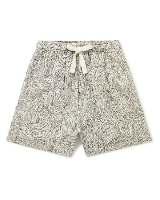 Karu Research Straight-Leg Embroidered Cotton Drawstring Shorts