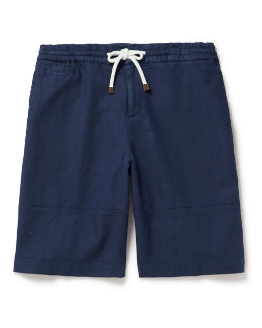Brunello Cucinelli Straight-Leg Stretch-Cotton and Linen-Blend Bermuda Shorts