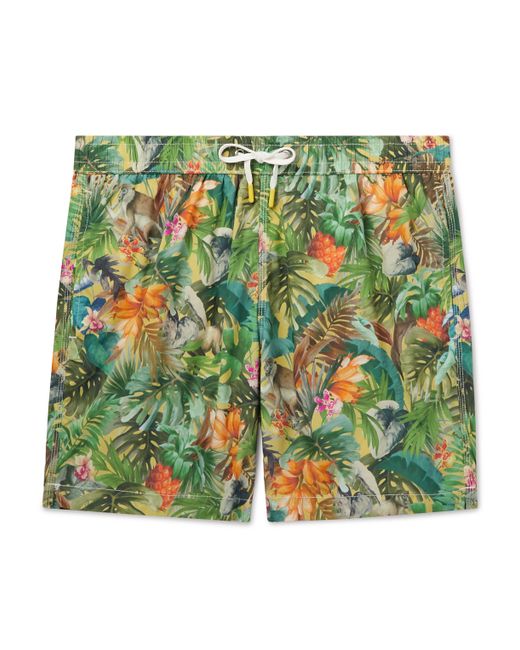 Hartford Talley Slim-Fit Mid-Length Embroidered Swim Shorts