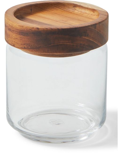 The Conran Shop Small Teak Wood and Glass Storage Stacking Jar