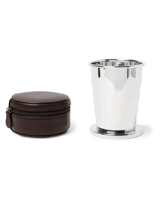 Lorenzi Milano Tone Collapsible Cup with Cross-Grain Leather Case