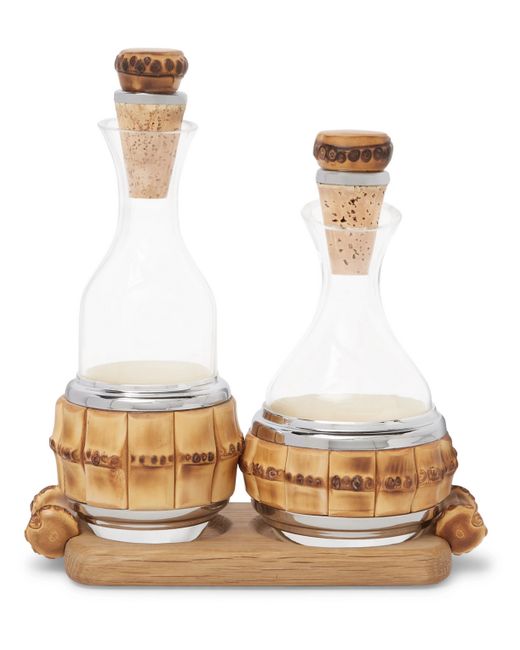 Lorenzi Milano Bamboo and Glass Table Pourer Set