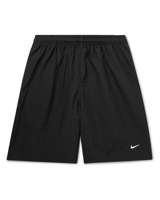 Nike Straight-Leg Logo-Embroidered Stretch-Shell Drawstring Shorts