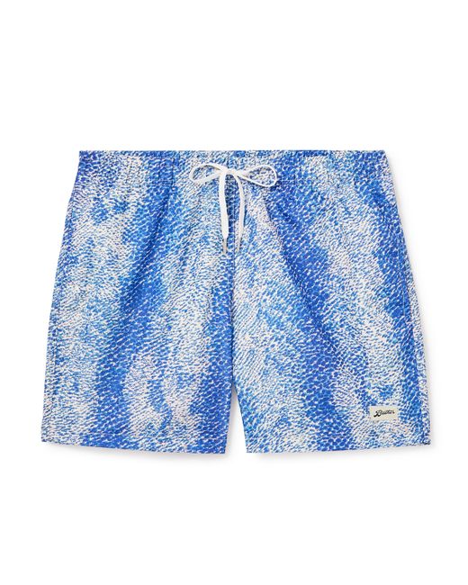 Bather Painted Moss Straight-Leg Mid-Length Printed Recycled Swim Shorts