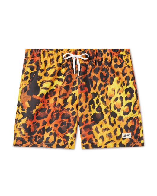 Bather Straight-Leg Mid-Length Leopard-Print Recycled Swim Shorts