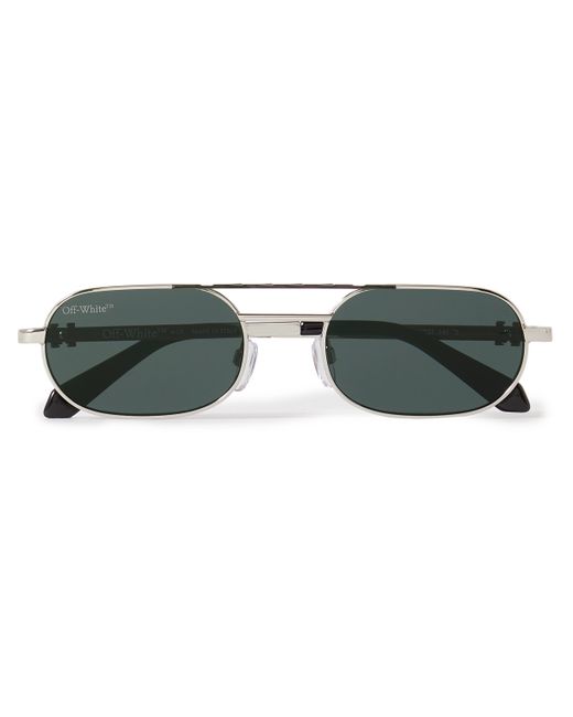 Off-White Baltimore Oval-Frame Tone and Acetate Sunglasses