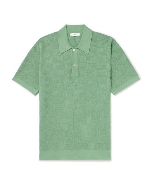 Mr P. Mr P. Jacquard-Knit Cotton Polo Shirt
