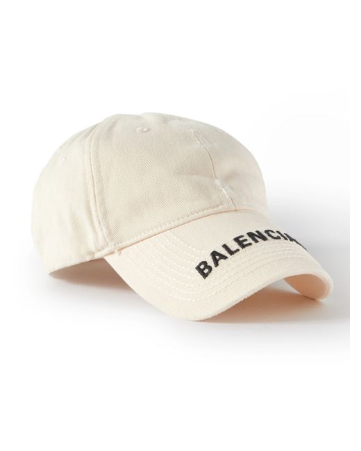 Balenciaga Logo-Embroidered Distressed Cotton-Twill Baseball Cap